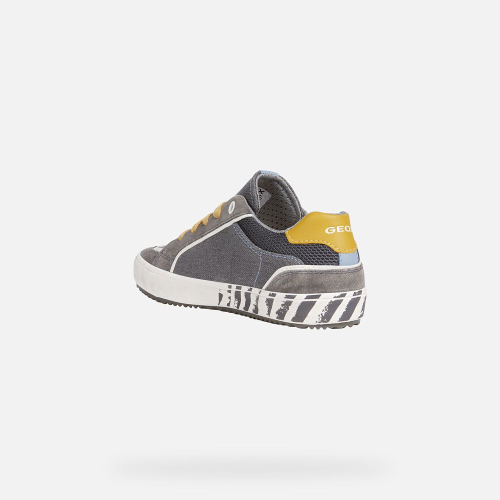 Geox Sneakers Grey/Yellow Alonisso - Geox Boys Shoes - RBHLAZ152